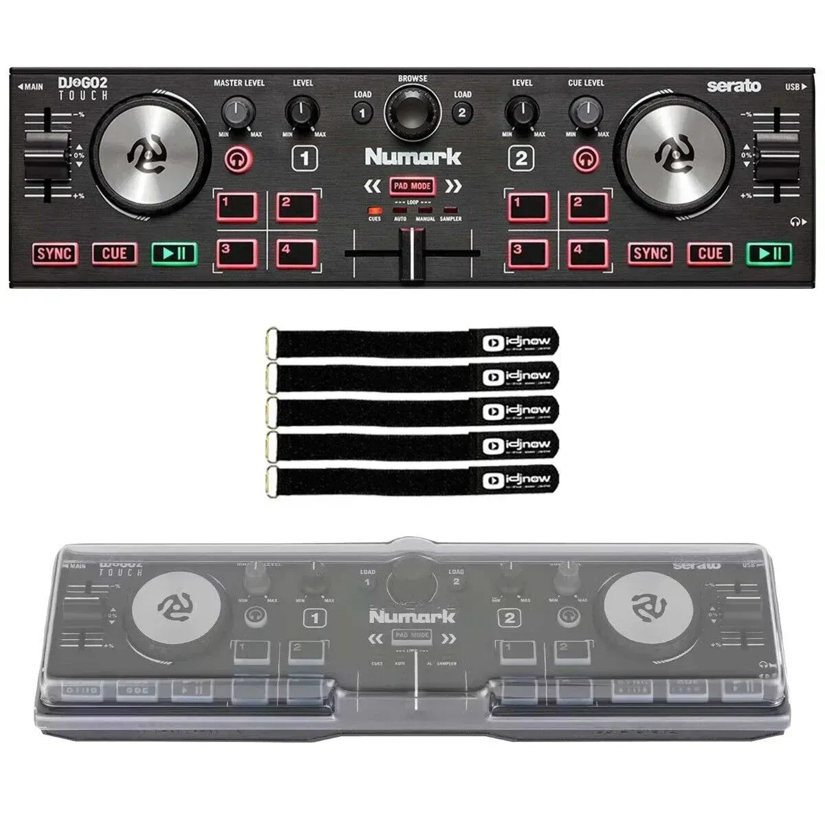 DJ-контроллер с джогом Numark DJ2GO2 Black с аксессуарами