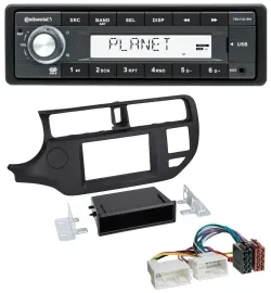 Автомагнитола Continental 1DIN USB MP3 AUX черный для Kia Rio (UB 2011–2014)