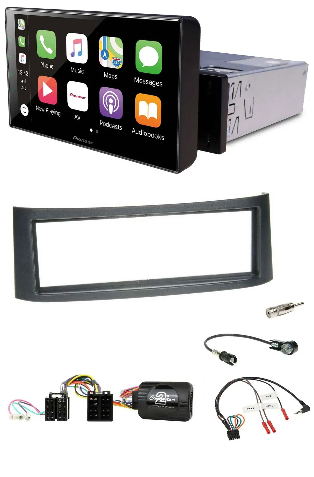 Автомагнитола Pioneer Bluetooth DAB USB для Smart ForFour W454 2004–2006 черный