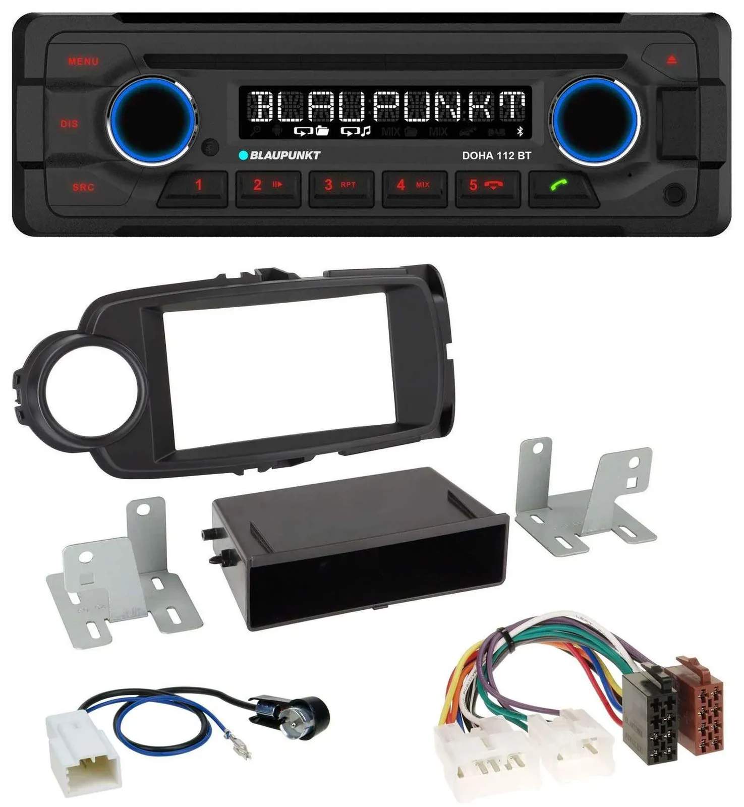 Blaupunkt AUX MP3 CD Bluetooth USB Autoradio für Toyota Yaris (11-14) - schwarz