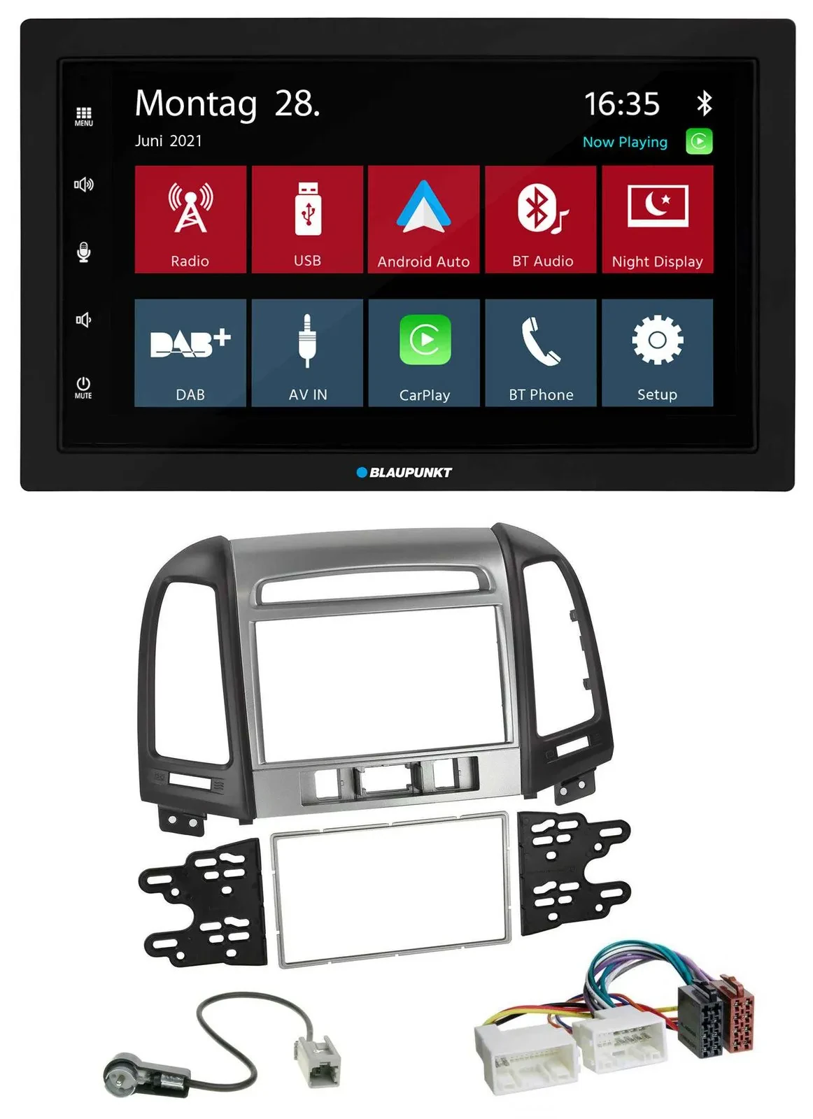 Blaupunkt MP3 Bluetooth DAB 2DIN USB Autoradio für Hyundai Santa Fe 3 Schalter 0