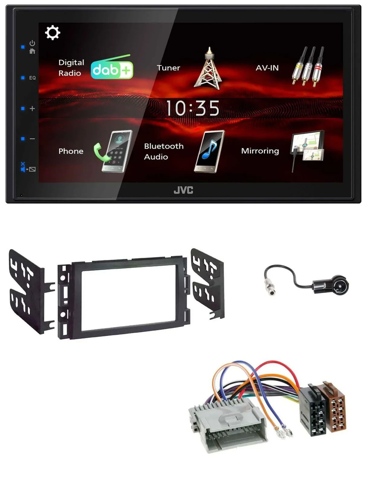 Автомагнитола JVC 2DIN, DAB, Bluetooth, USB, MP3 для Buick Enclave (2008–2012), Lucerne 200