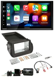 Kenwood DAB USB Bluetooth 2DIN Lenkrad Autoradio für Citroen Nemo Fiat Fiorino P