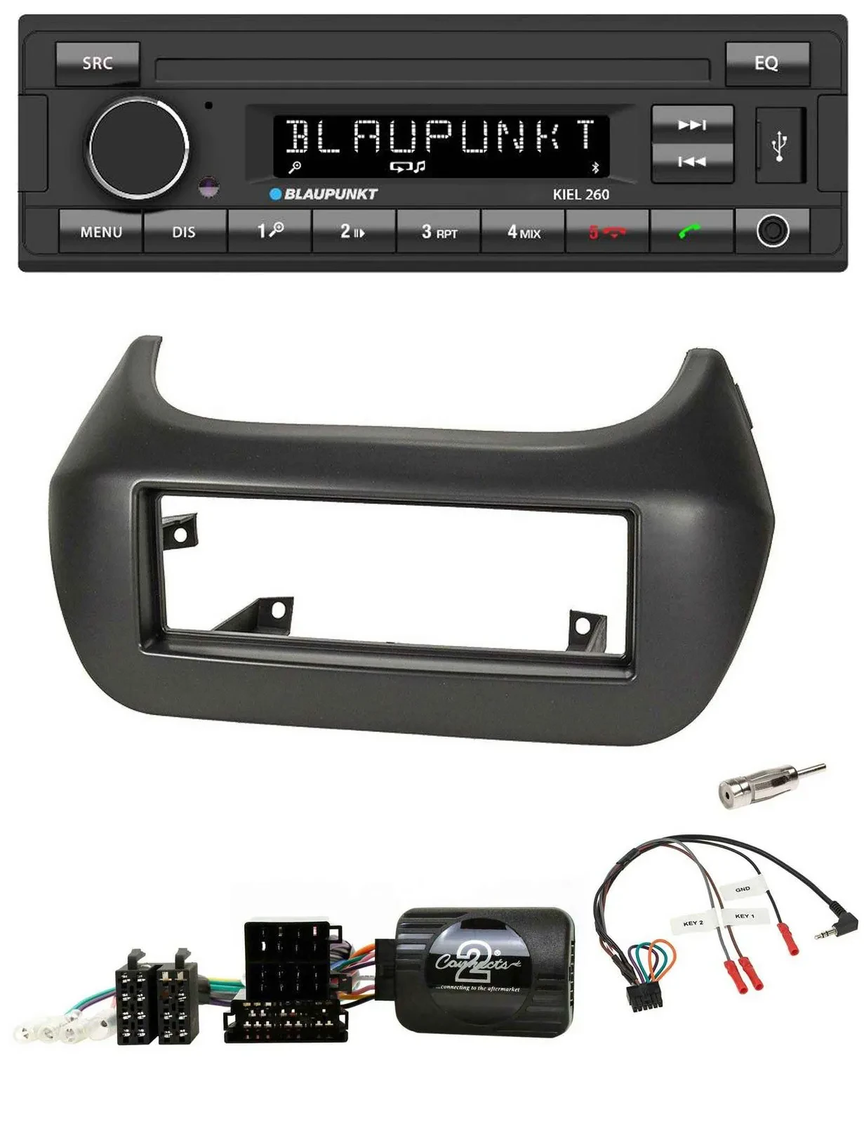 Blaupunkt USB DAB Bluetooth Lenkrad Autoradio für Fiat Fiorino Citroen Nemo Peug