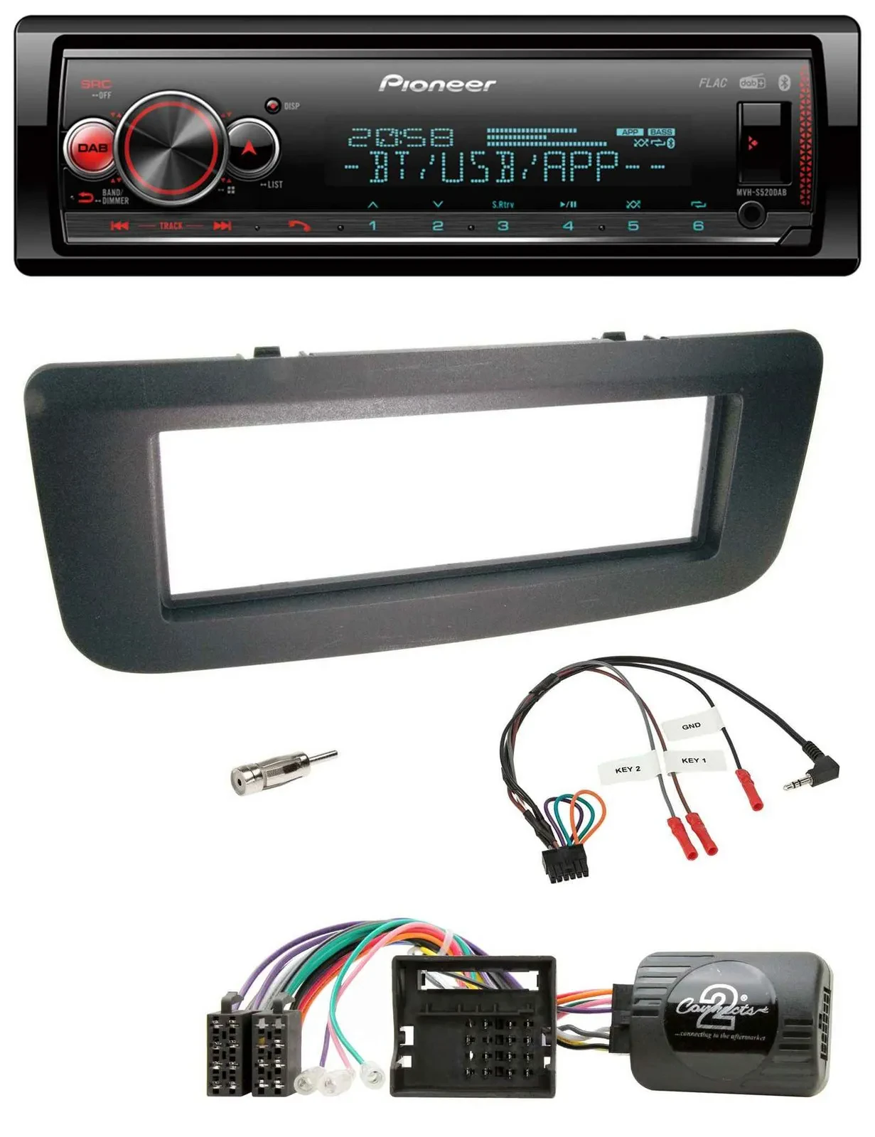 Pioneer Bluetooth USB Lenkrad DAB Autoradio für Skoda Fabia 07-14 Praktik Roomst