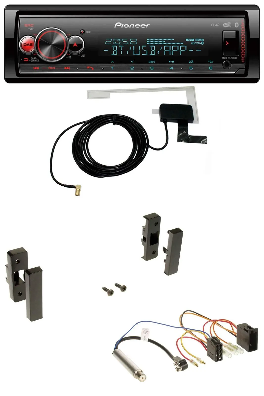 Pioneer Bluetooth DAB USB MP3 Autoradio für Audi A3 (8L, 1996-2000)