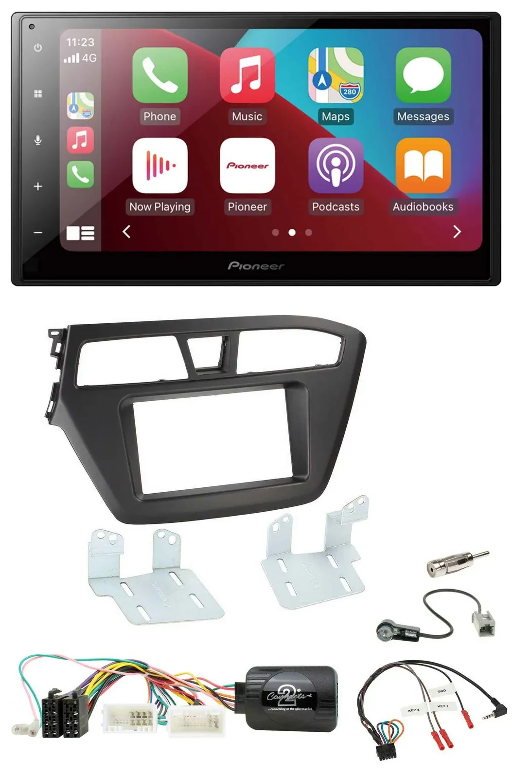 Pioneer USB Lenkrad DAB 2DIN Bluetooth Autoradio für Hyundai i20 ab 2015 ohne So