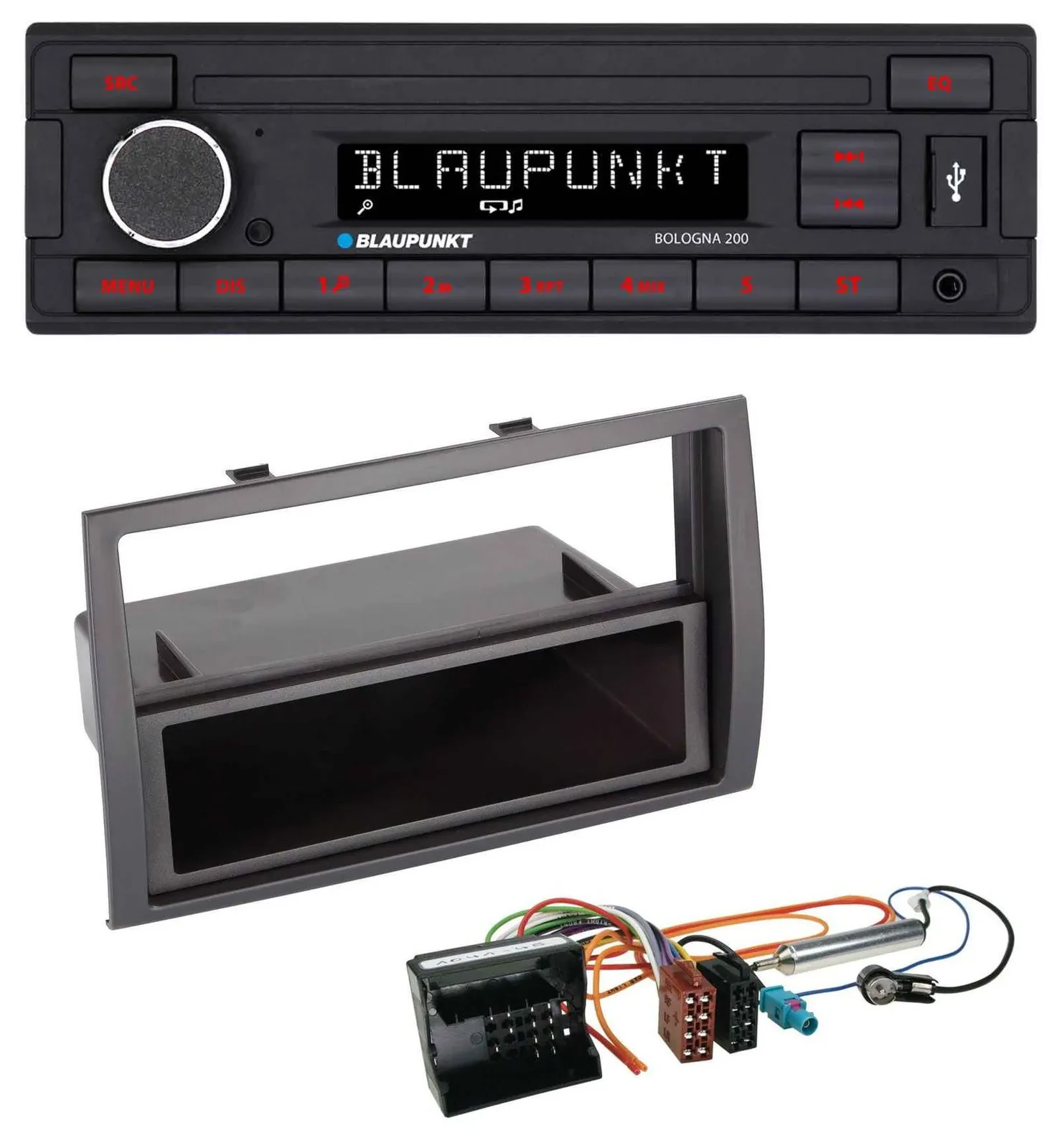 Автомагнитола для Citroen Jumper (2006–2011) Blaupunkt 1-DIN, USB, AUX, MP3, Quadlock