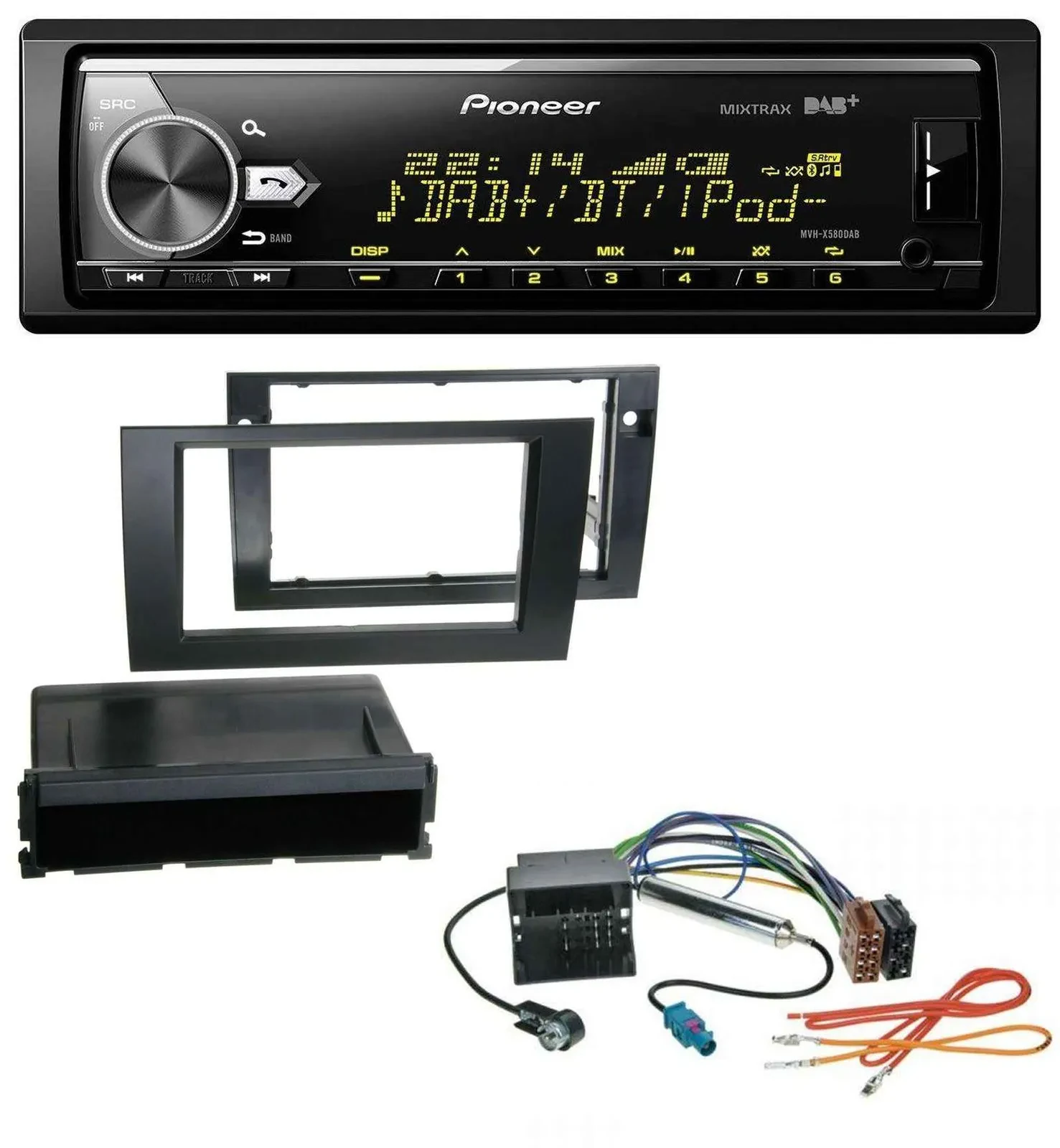 Pioneer Bluetooth USB DAB MP3 Autoradio für Audi A4 01-08 B6 B7 Symphony Quadloc