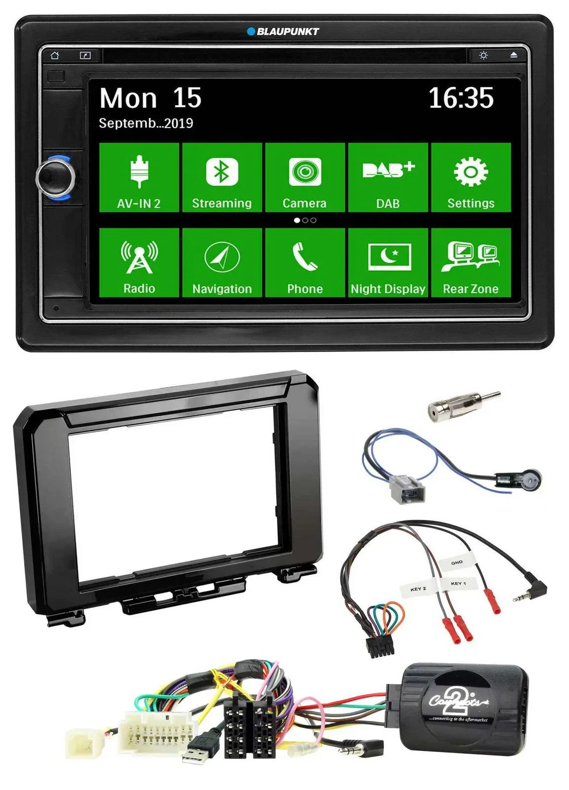 Blaupunkt Bluetooth 2DIN Lenkrad DAB USB TMC Navigation für Suzuki Jimmny GJ ab