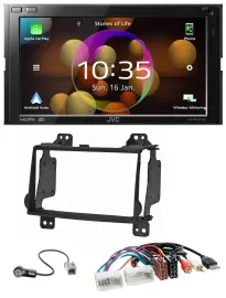 JVC DAB MP3 2DIN Bluetooth USB Autoradio für Hyundai H1 08-15 Aux-Eing. USB