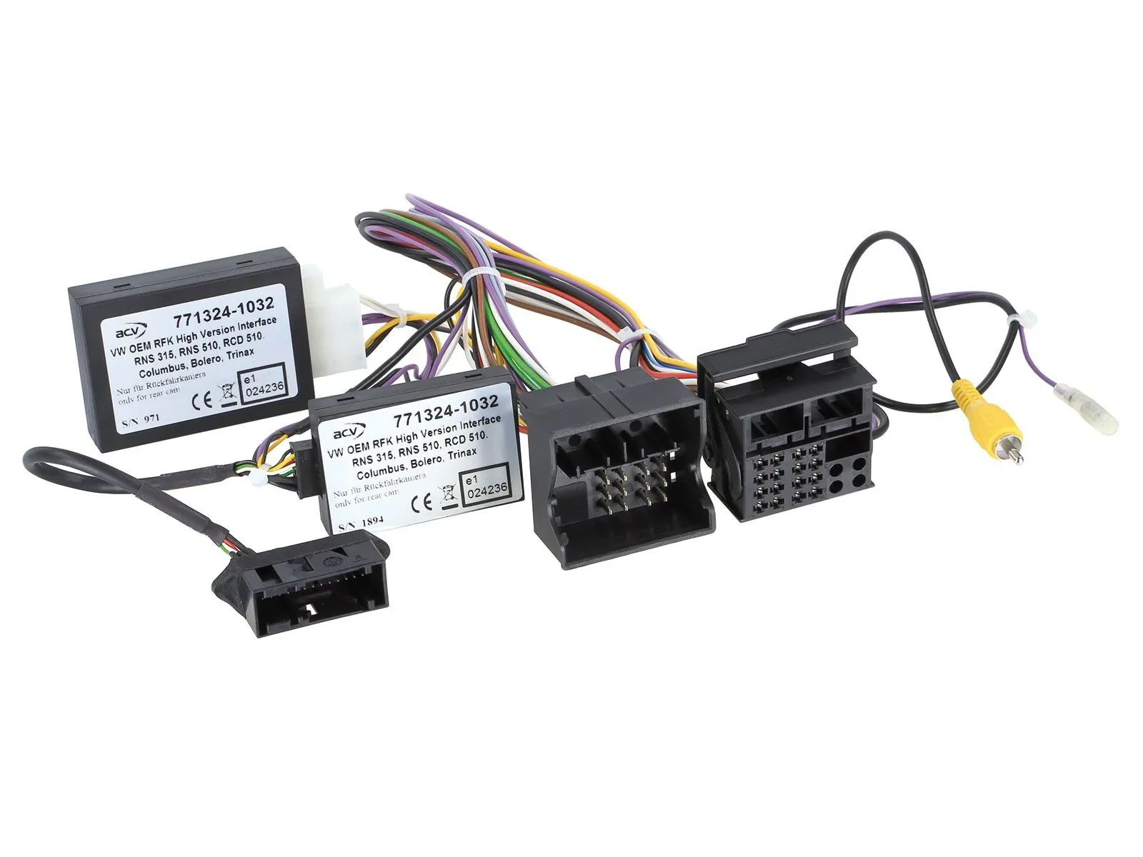 ACV Rückfahrkamera Adapter für Seat Skoda VW OEM Kamera HIGH 771324-1032