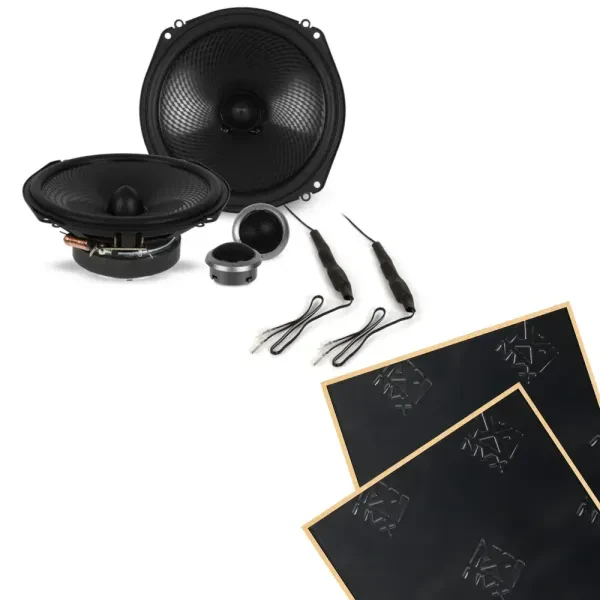 Kenwood KFC-XP184C 6.5" Component Car Speakers + Sound Damping
