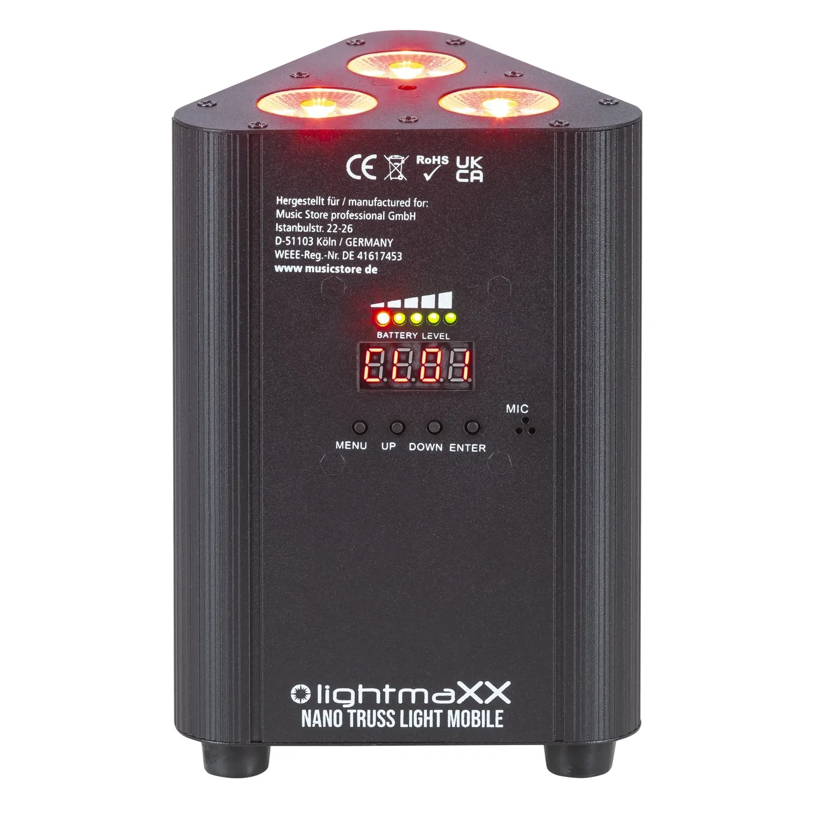 Прожектор светодиодный для фермы lightmaXX Nano Truss Light Mobile MKII 3x4W RGBW, аккумуляторный