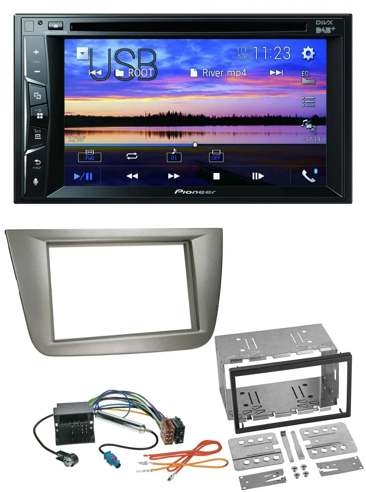 Pioneer Bluetooth 2DIN USB DVD DAB MP3 Autoradio für Seat Altea XL Altea Toledo