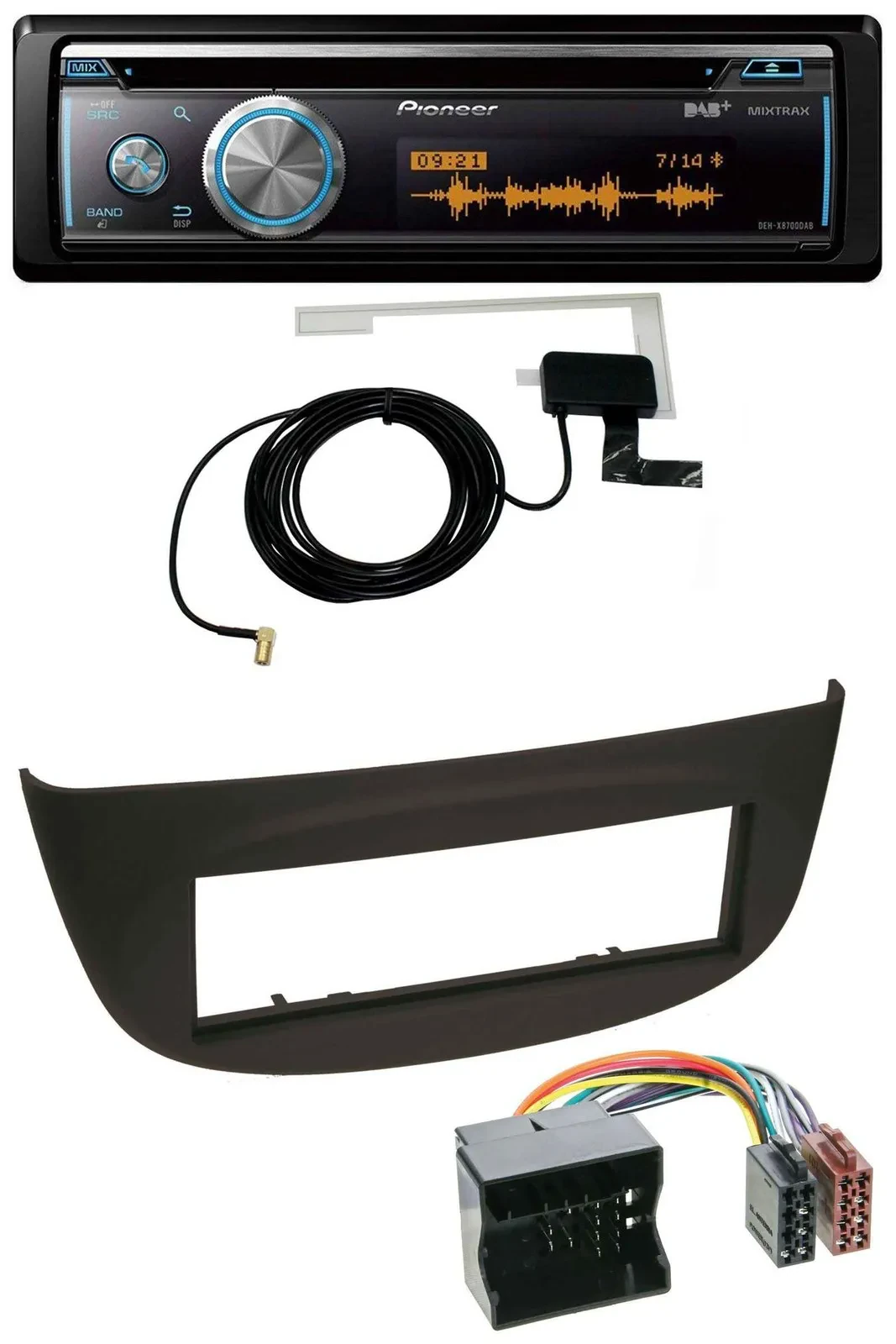 Pioneer Bluetooth DAB MP3 USB CD Autoradio für Renault Twingo (07-14) schwarz