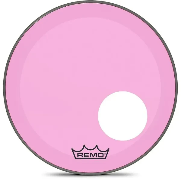 Remo Powerstroke P3 Colortone Pink Resonant Bass Drum Head w 5" Offset Hole 18"