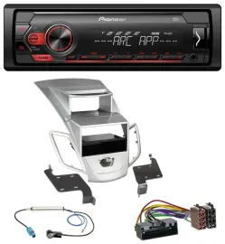 Pioneer DAB 1DIN MP3 AUX USB Autoradio für Ford Fiesta Display 10-17 silber