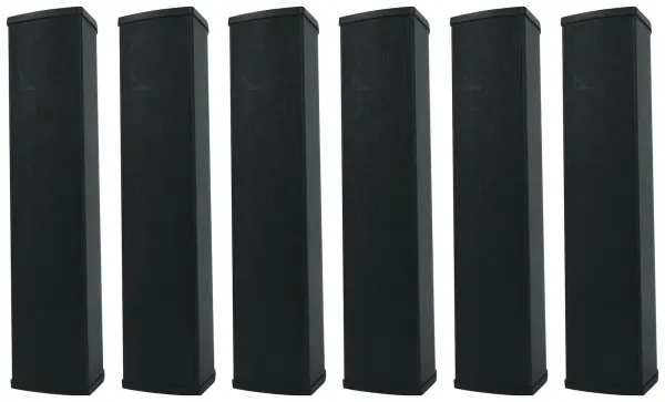 (6) Rockville WET ARRAY 5 BLACK Line Array Speakers For church/School/Auditorium