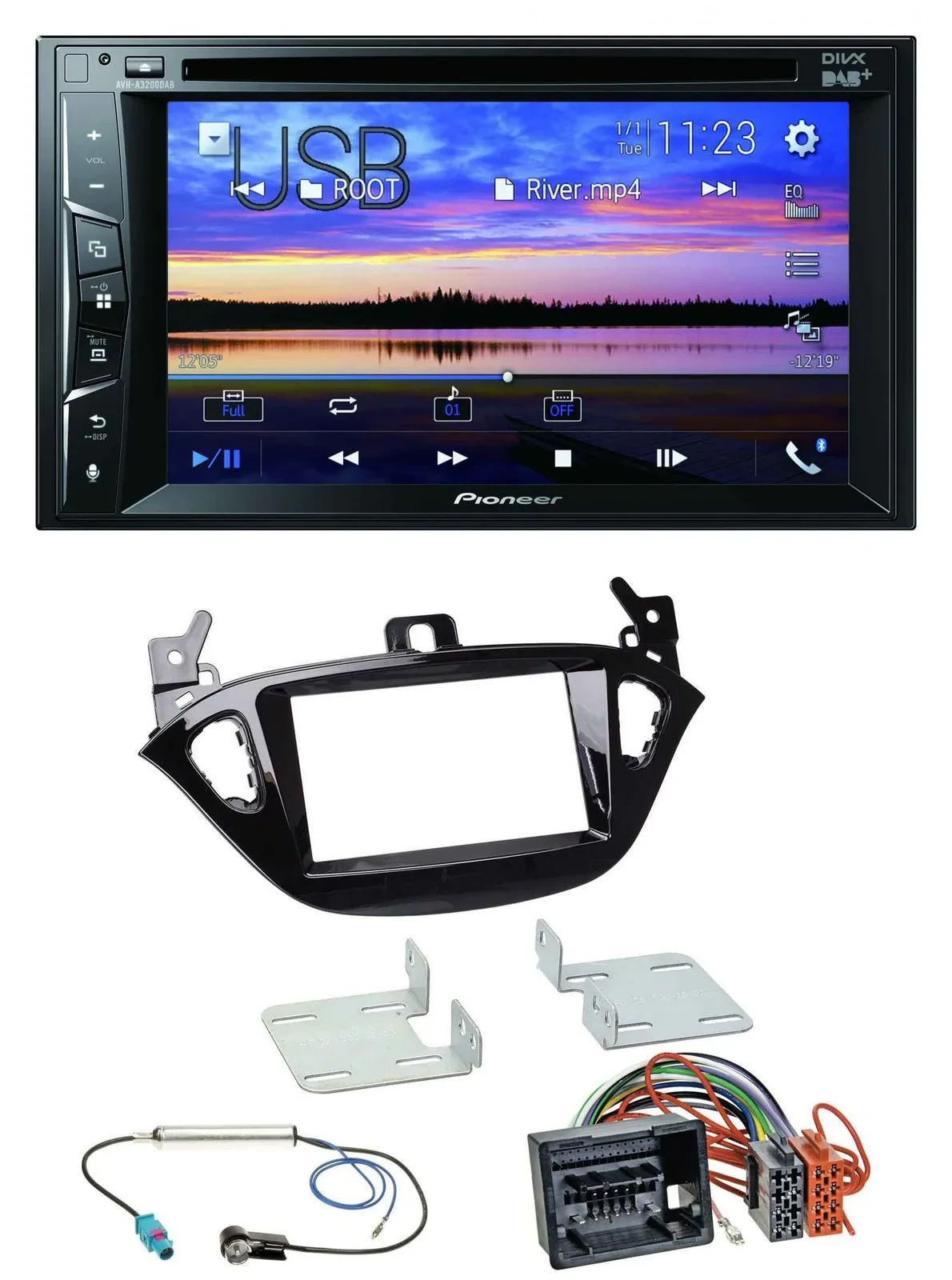 Автомагнитола для Opel Adam (с 2013), Opel Corsa E Pioneer 2-DIN Bluetooth USB DVD DAB MP3