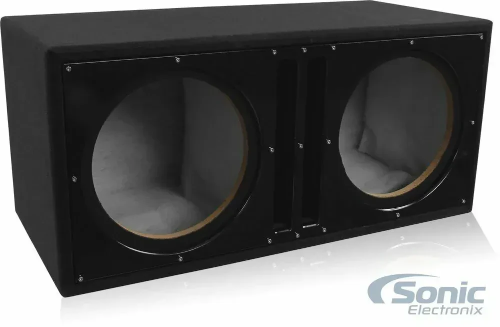 Belva BBX212BK Dual 12" Ported Subwoofer Box Enclosure with Custom Black Baffle