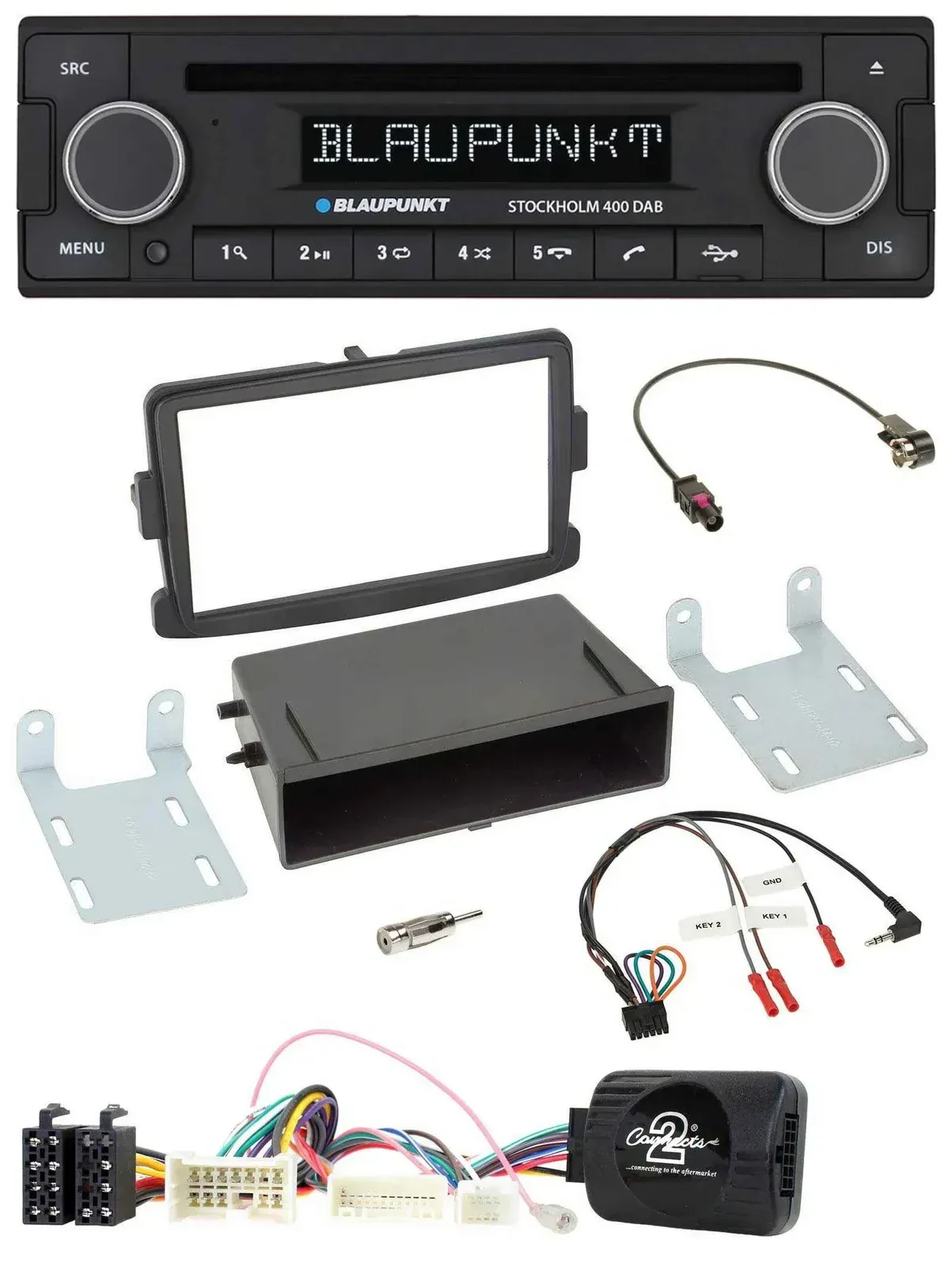 Blaupunkt Lenkrad Bluetooth DAB CD USB Autoradio für Dacia Logan Sandero ab 12 s