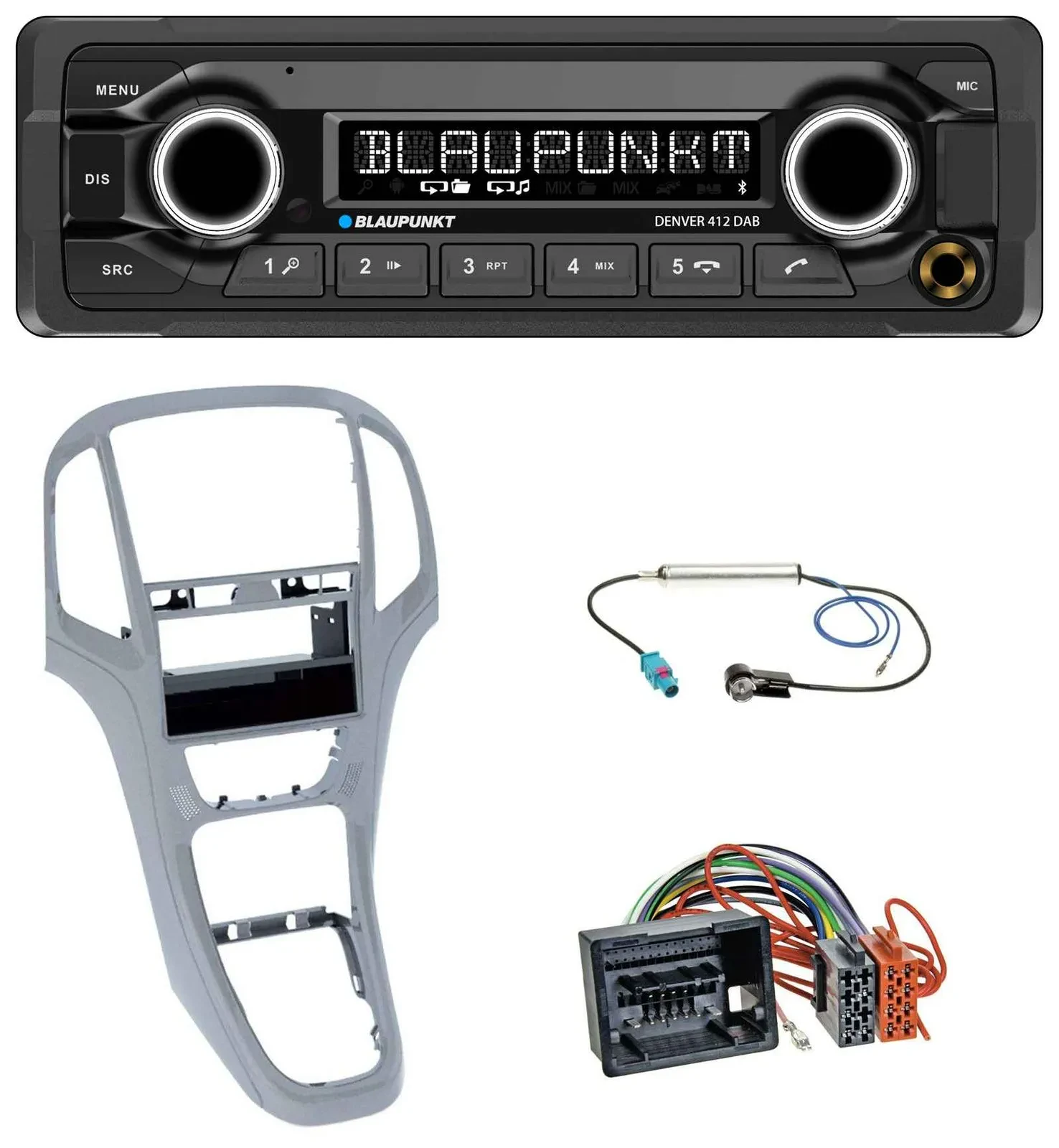Blaupunkt Bluetooth DAB MP3 USB Autoradio für Opel Astra J ab 2009 Platin silber