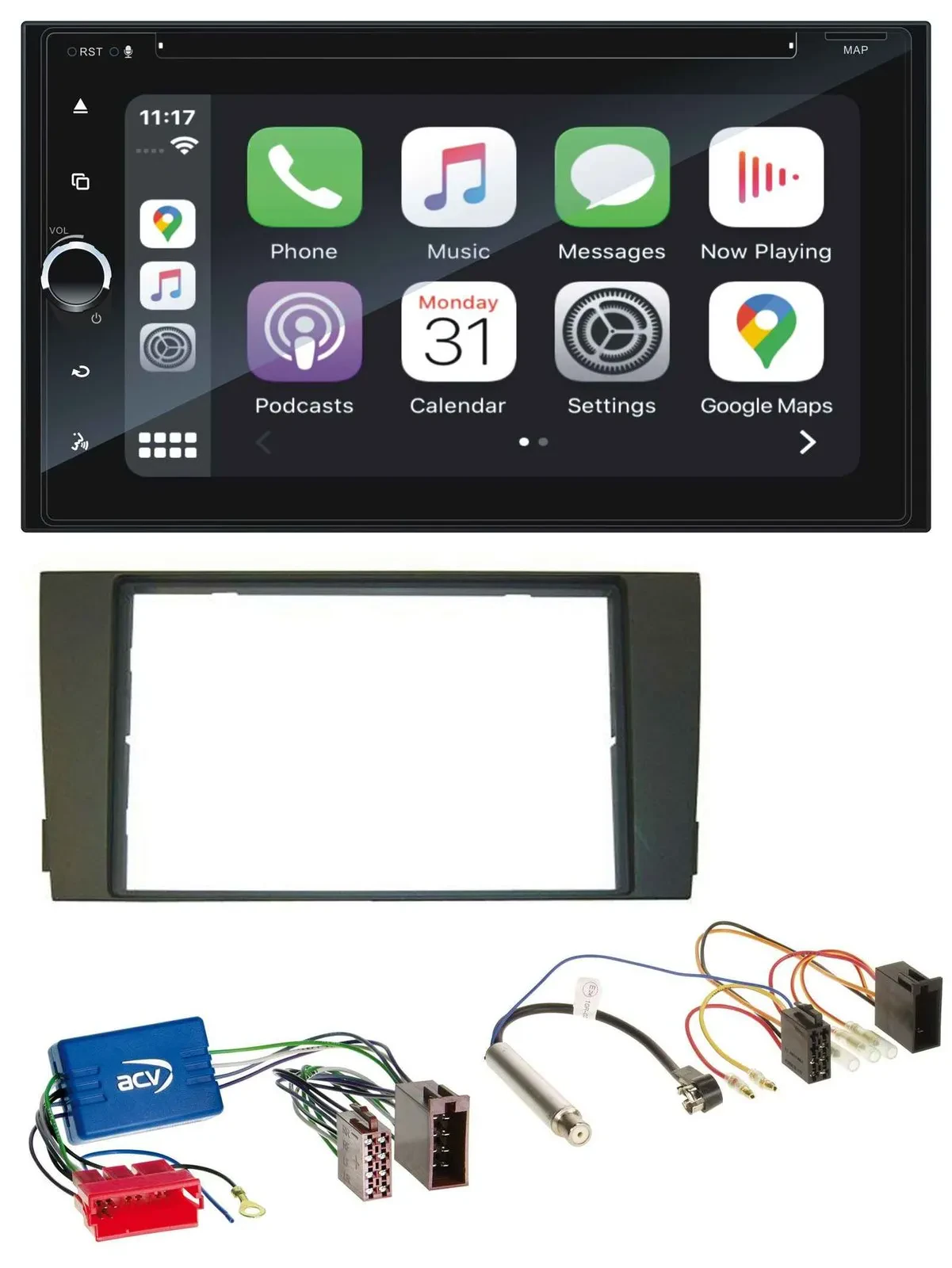 Blaupunkt 2DIN Bluetooth DAB USB DVD MP3 Autoradio für Audi A6 C5 01-05 Aktivsys