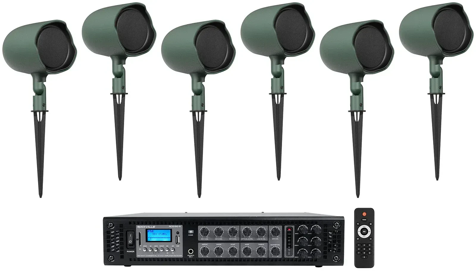 Рупорная акустика JBL GSF3-GN Green с усилителем (6 штук)