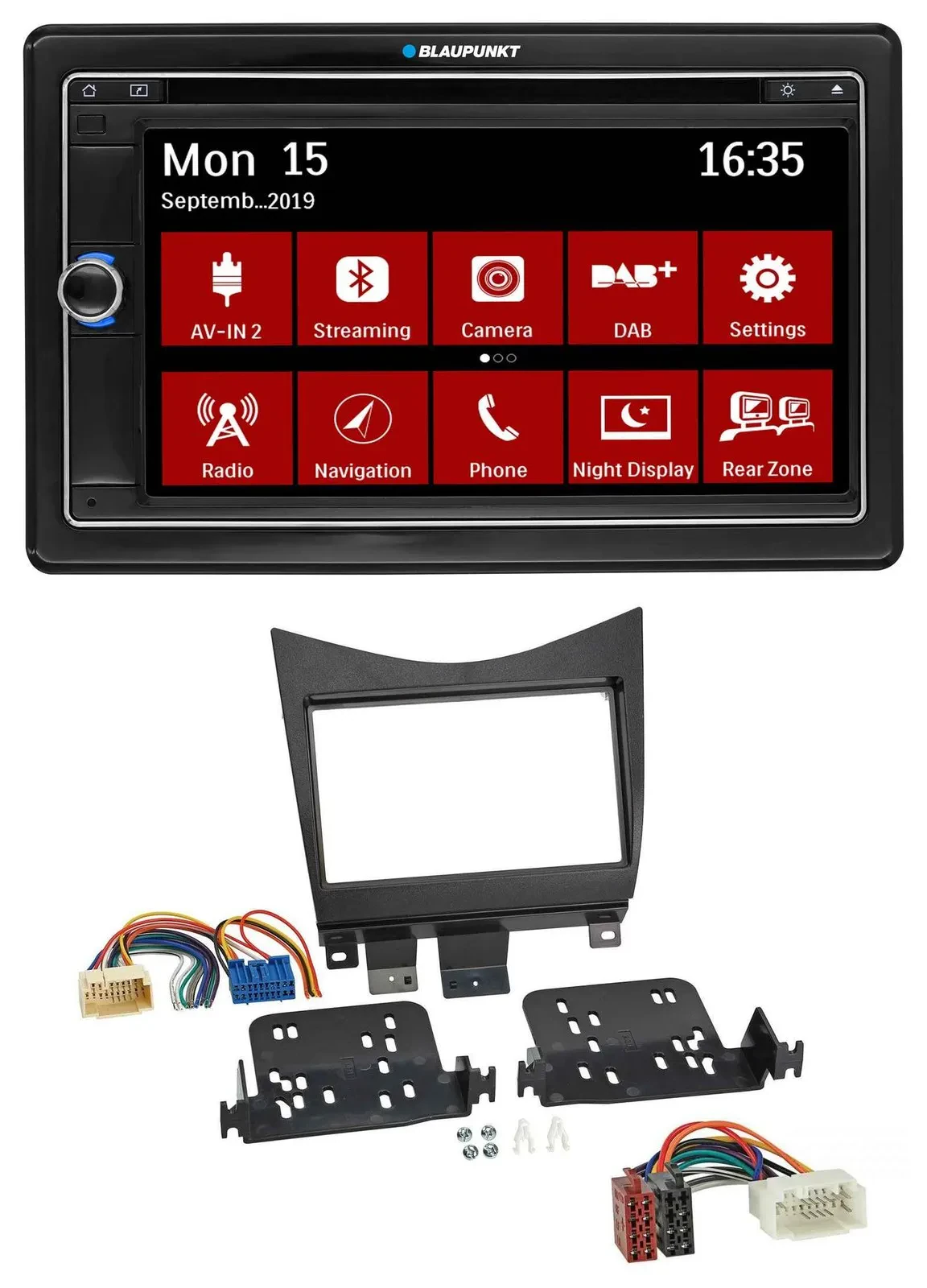 Автомагнитола Blaupunkt 2DIN, Bluetooth, DAB, USB, DVD, MP3 для Honda Accord 2002–2008, черный