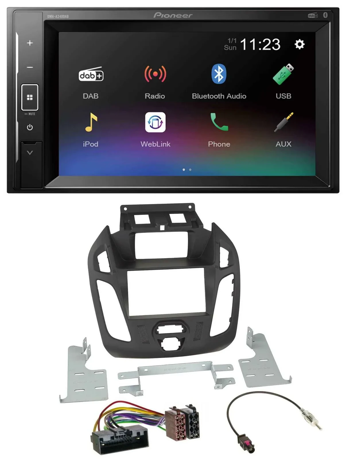 Автомагнитола для Ford Transit Pioneer 2DIN, DAB, MP3, Bluetooth, USB (2012–2018)