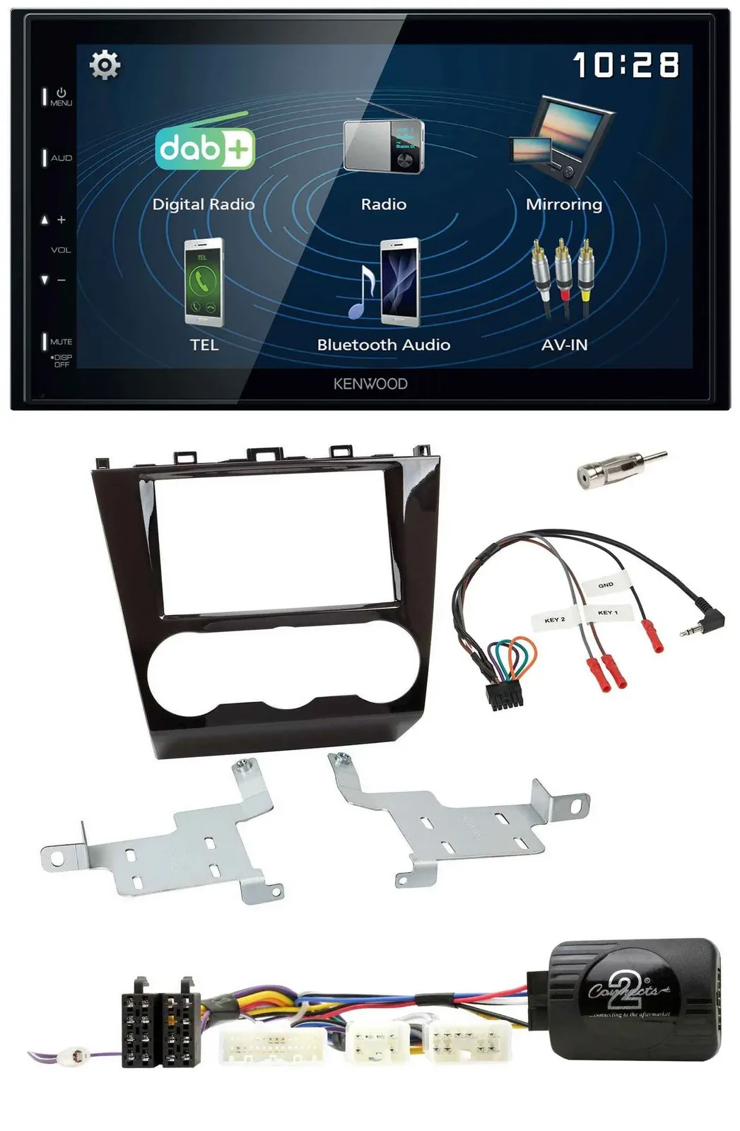 Kenwood 2DIN Bluetooth Lenkrad USB DAB Autoradio für Subaru Forester ab 2015