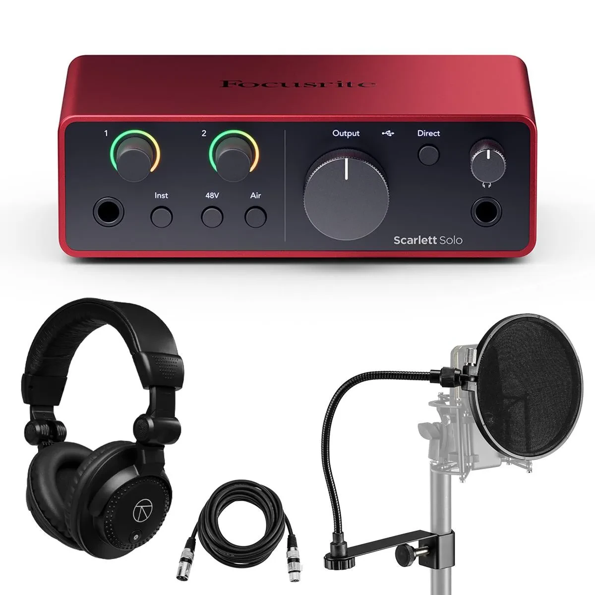 Аудиоинтерфейс Focusrite Scarlett Solo 4th Gen USB (набор)