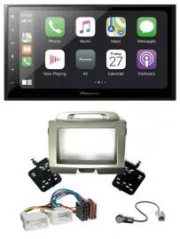 Автомагнитола Pioneer 2-DIN, MP3, Bluetooth, DAB, USB, для Kia Sportage 3 (2010–2015), серебристый