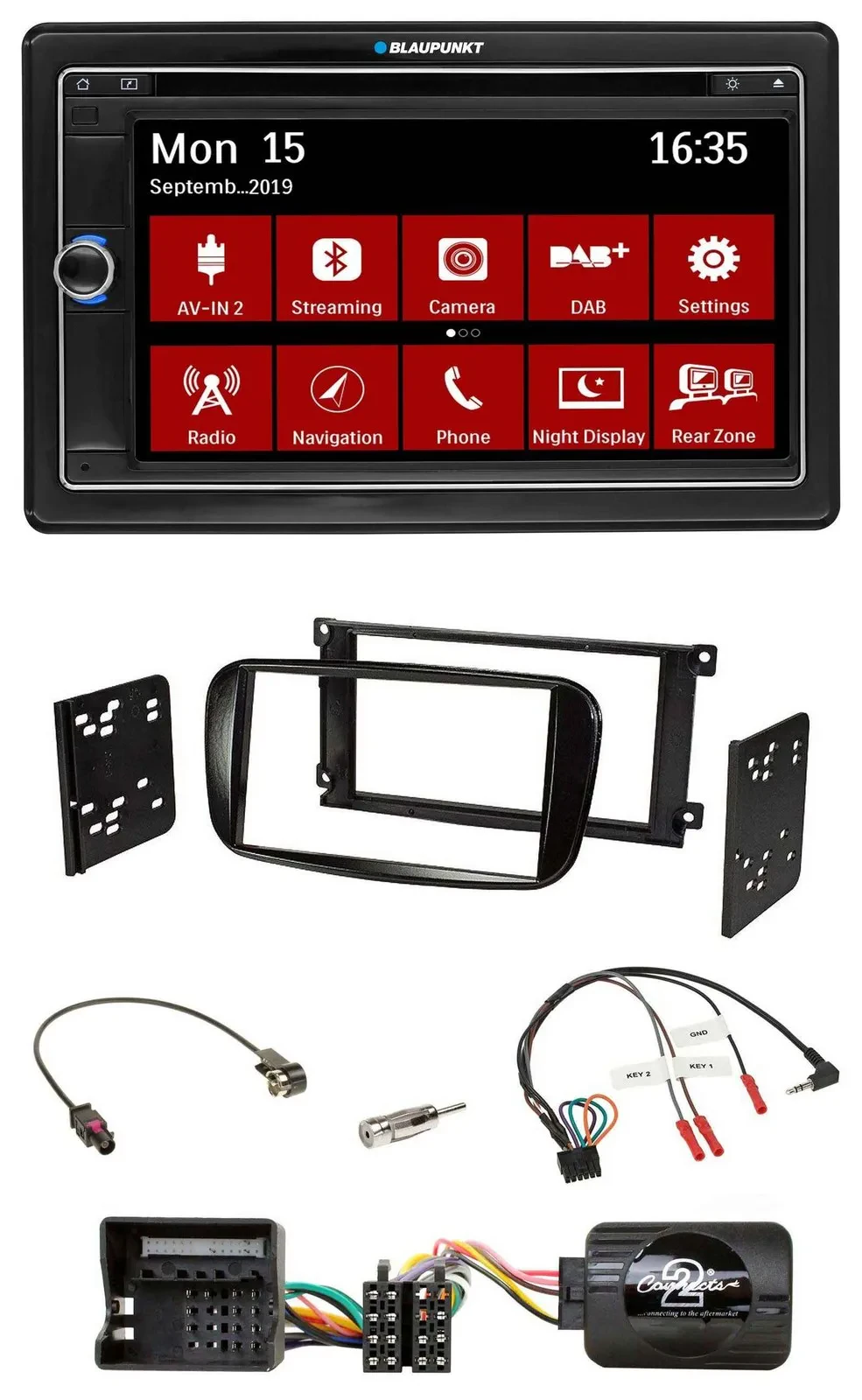 Blaupunkt Lenkrad DAB TMC 2DIN USB Bluetooth Navigation für Ford Mondeo 07-14 S-