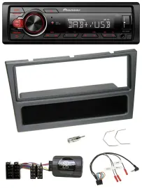 Автомагнитола Pioneer 1 DIN, DAB, USB, MP3, для Opel Agila/Corsa C/Omega, чёрный, поддержка управления с руля