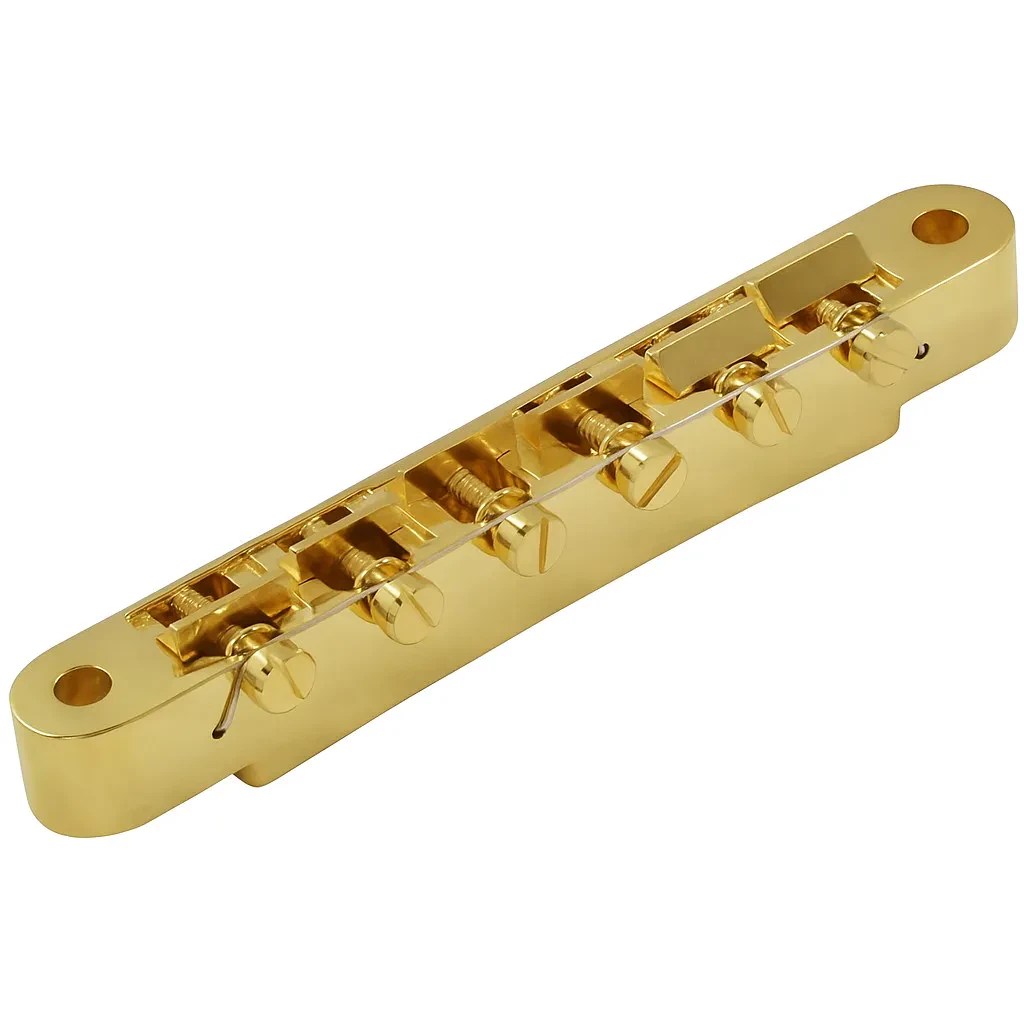 Advanced Plating ABR-1 Wired Bridge w/ Plated Brass Saddles for Gibson, GOLD