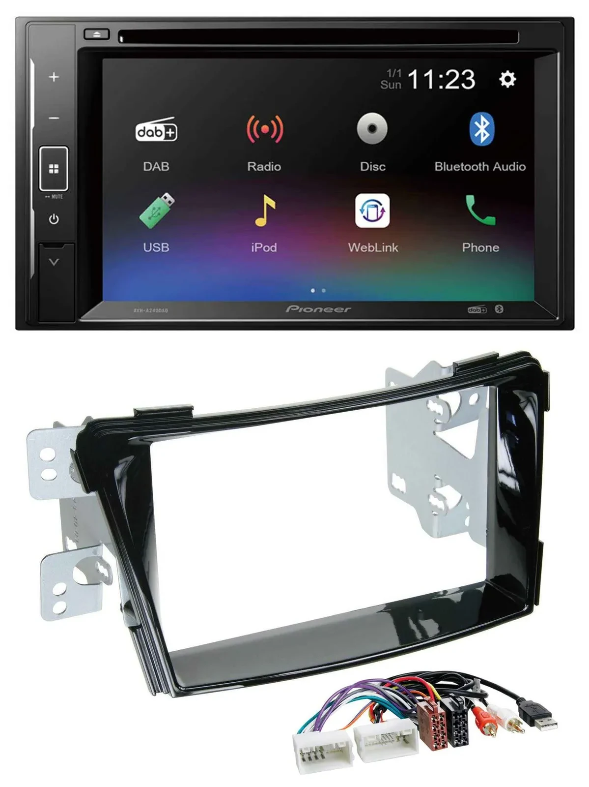 Автомагнитола Pioneer 2DIN Bluetooth, DVD, USB, DAB для Hyundai i40 (с 2011)