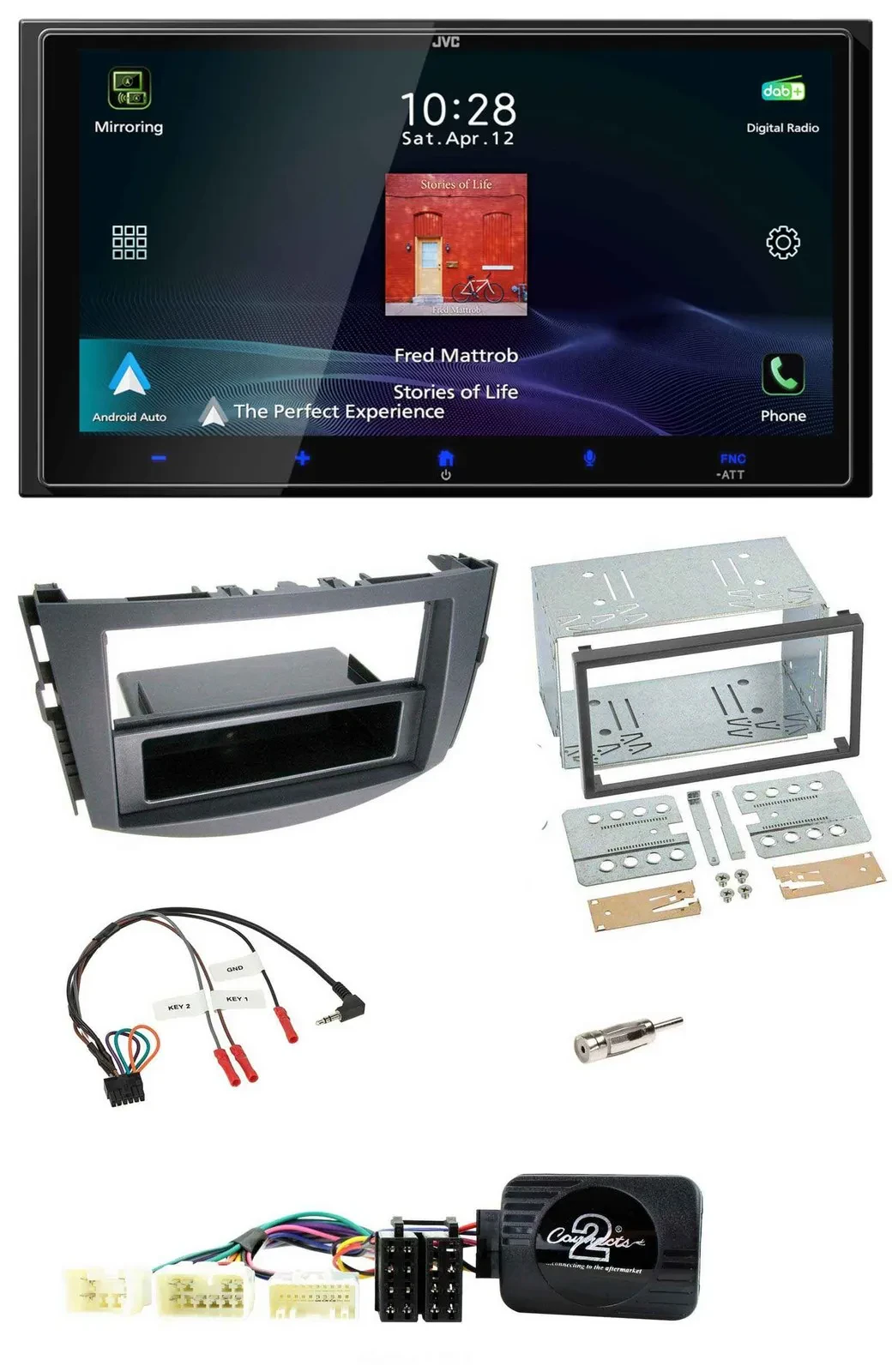 JVC USB Bluetooth 2DIN DAB Lenkrad Autoradio für Toyota RAV 4 2006-2011