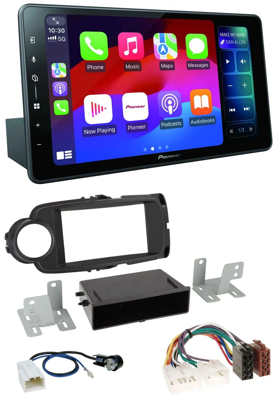 Автомагнитола Pioneer Bluetooth, DAB, USB, MP3 для Toyota Yaris (2011–2014) черная