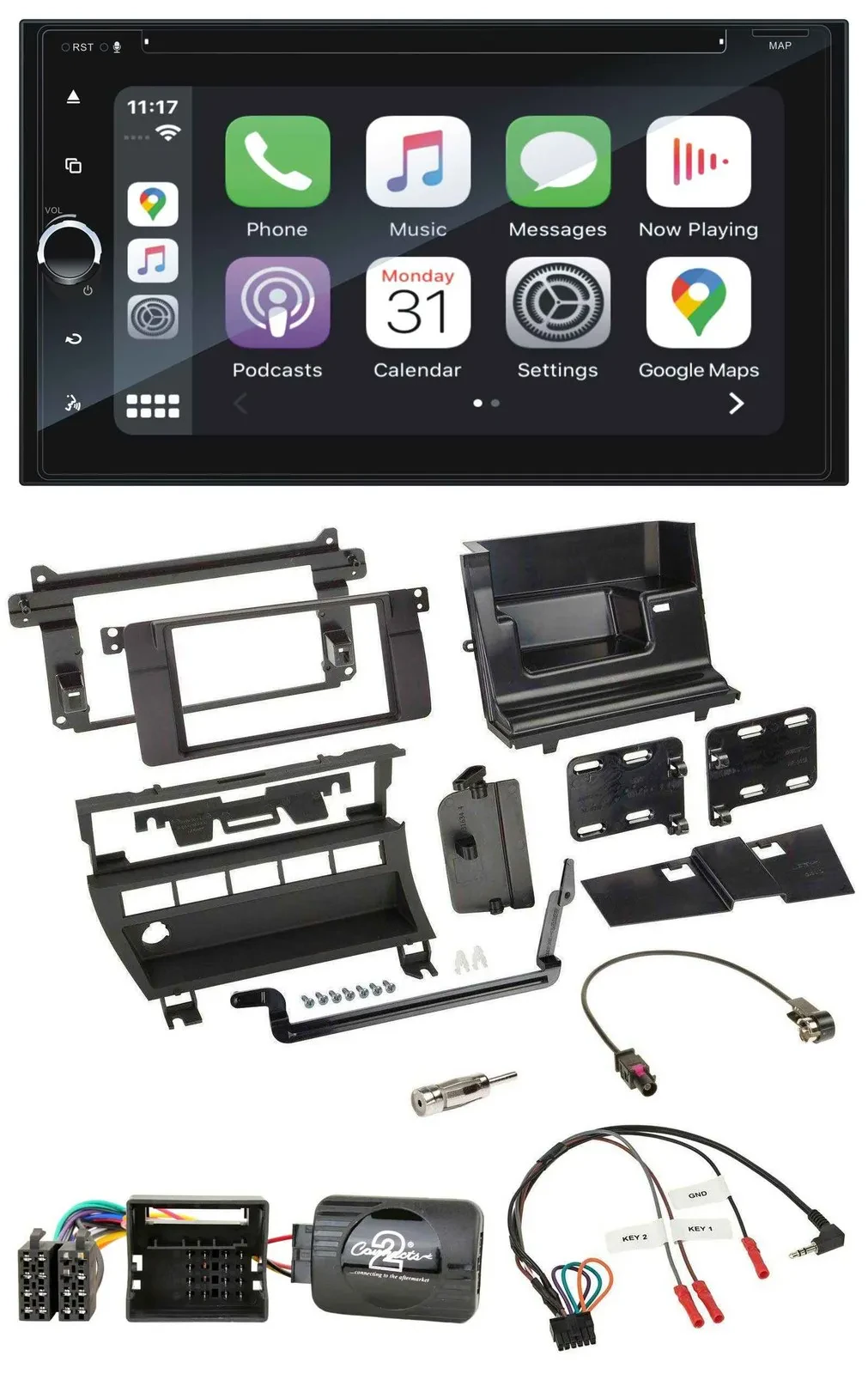 Blaupunkt DAB Lenkrad TMC Bluetooth USB 2DIN Navigation für BMW 3er 2001-2006 5