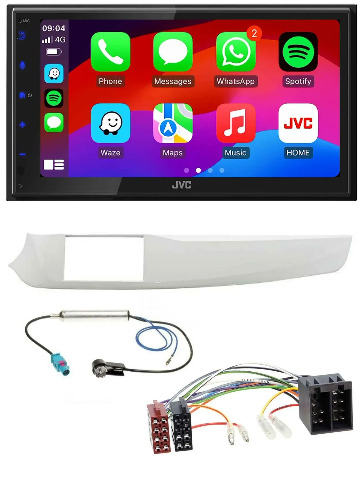 Автомагнитола JVC 2DIN Bluetooth USB MP3 DAB белый для Alfa Romeo Giulietta 2010–2013