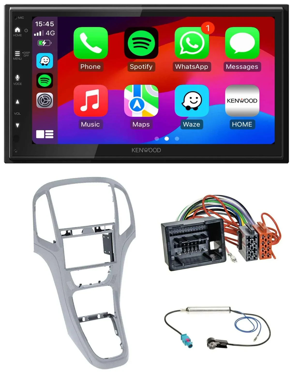 Kenwood MP3 USB DAB 2DIN Bluetooth Autoradio für Opel Astra J ab 2009 Platinsilb