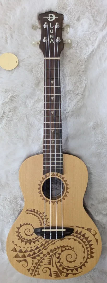 Luna Guitars Luna UKE TC SPR Tattoo Concert Size Spruce Top Mahogany Body Ukulele