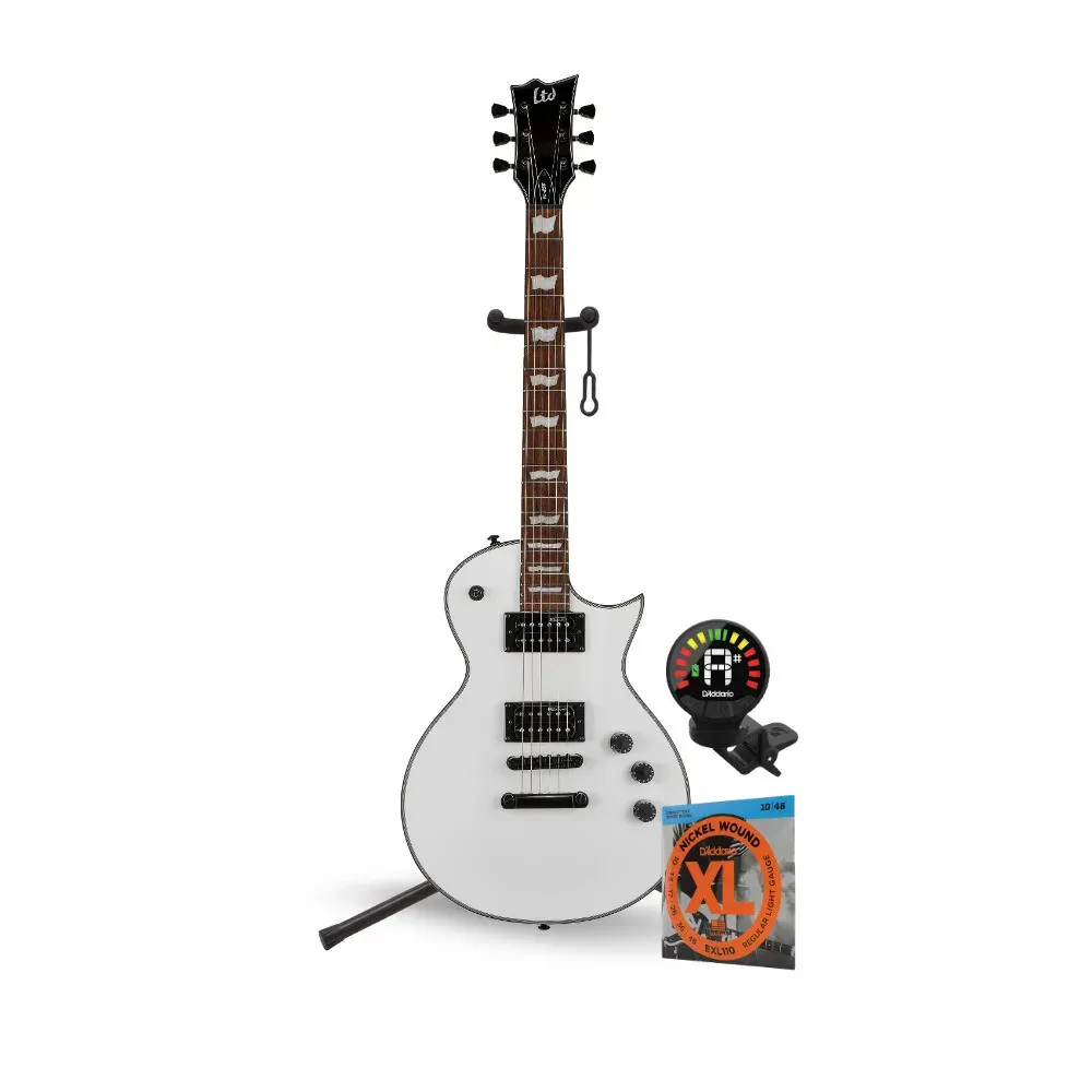 ESP LTD EC 256 Eclipse 6 String Snow White Electric Guitar with Tuner Bundle