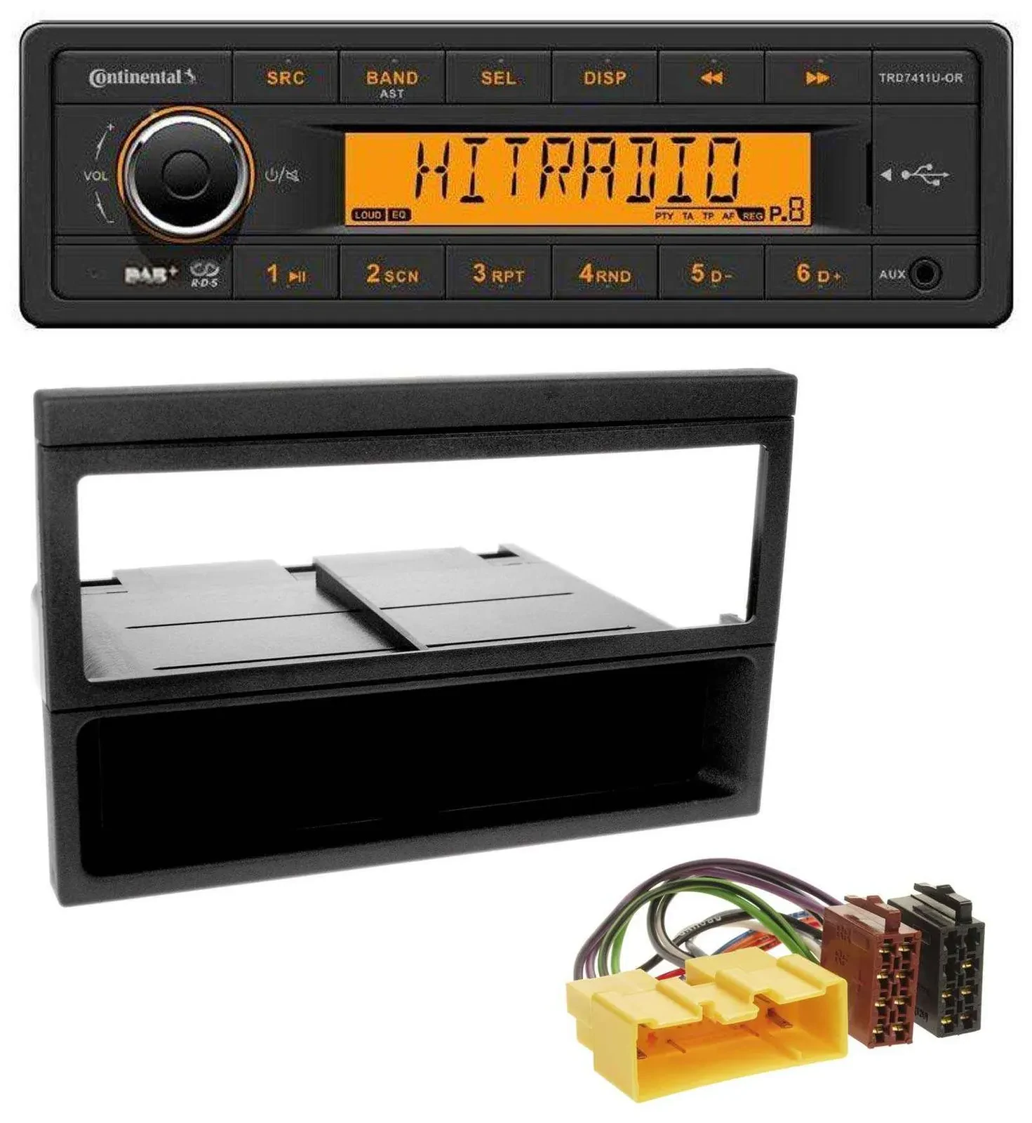 Автомагнитола Continental 1DIN DAB, MP3, AUX, USB для Mazda MX-5, 626F, 323L, 323K