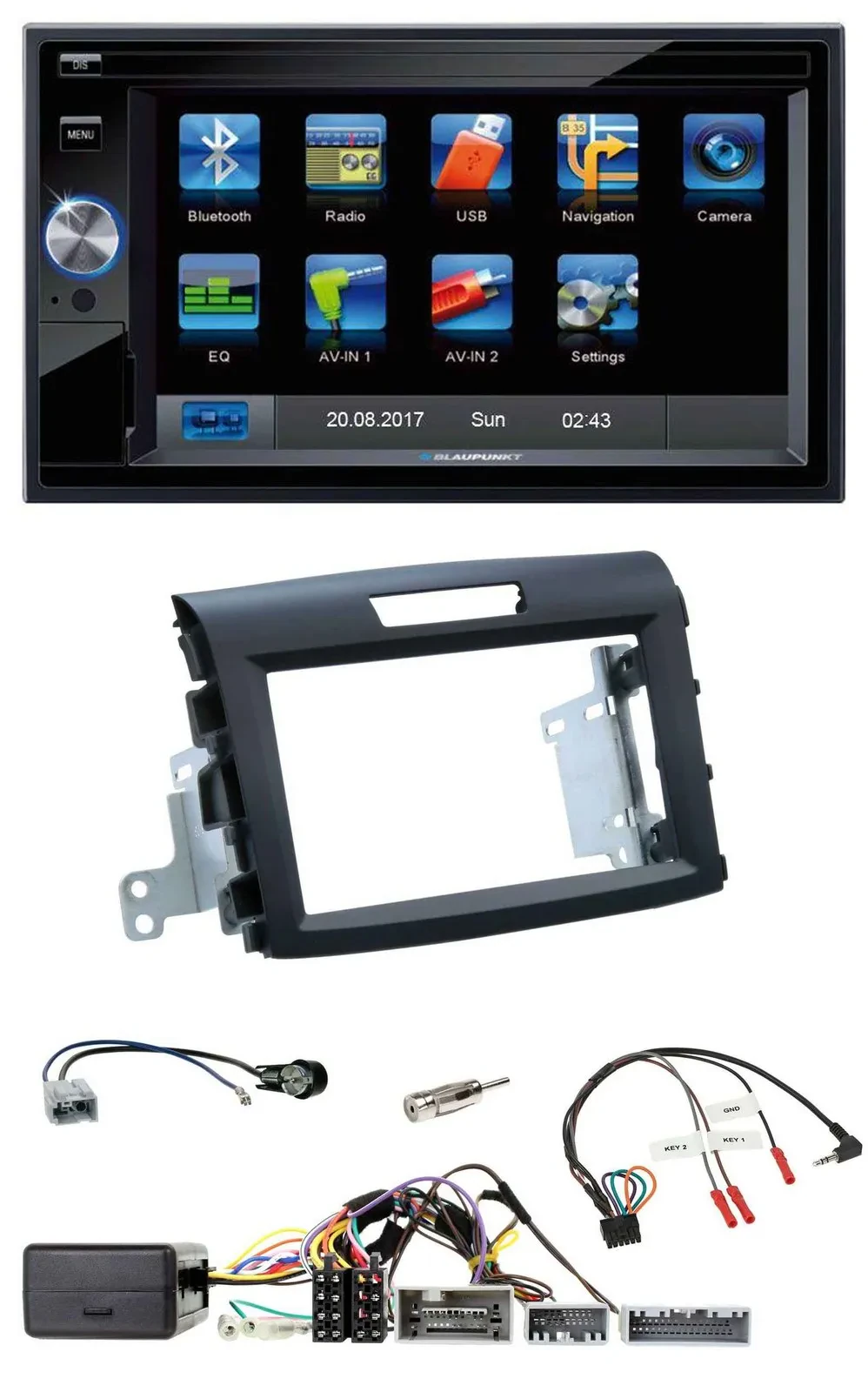 Blaupunkt Lenkrad USB Bluetooth TMC 2DIN Navigation für Honda CR-V FR5/FR6 ab 20