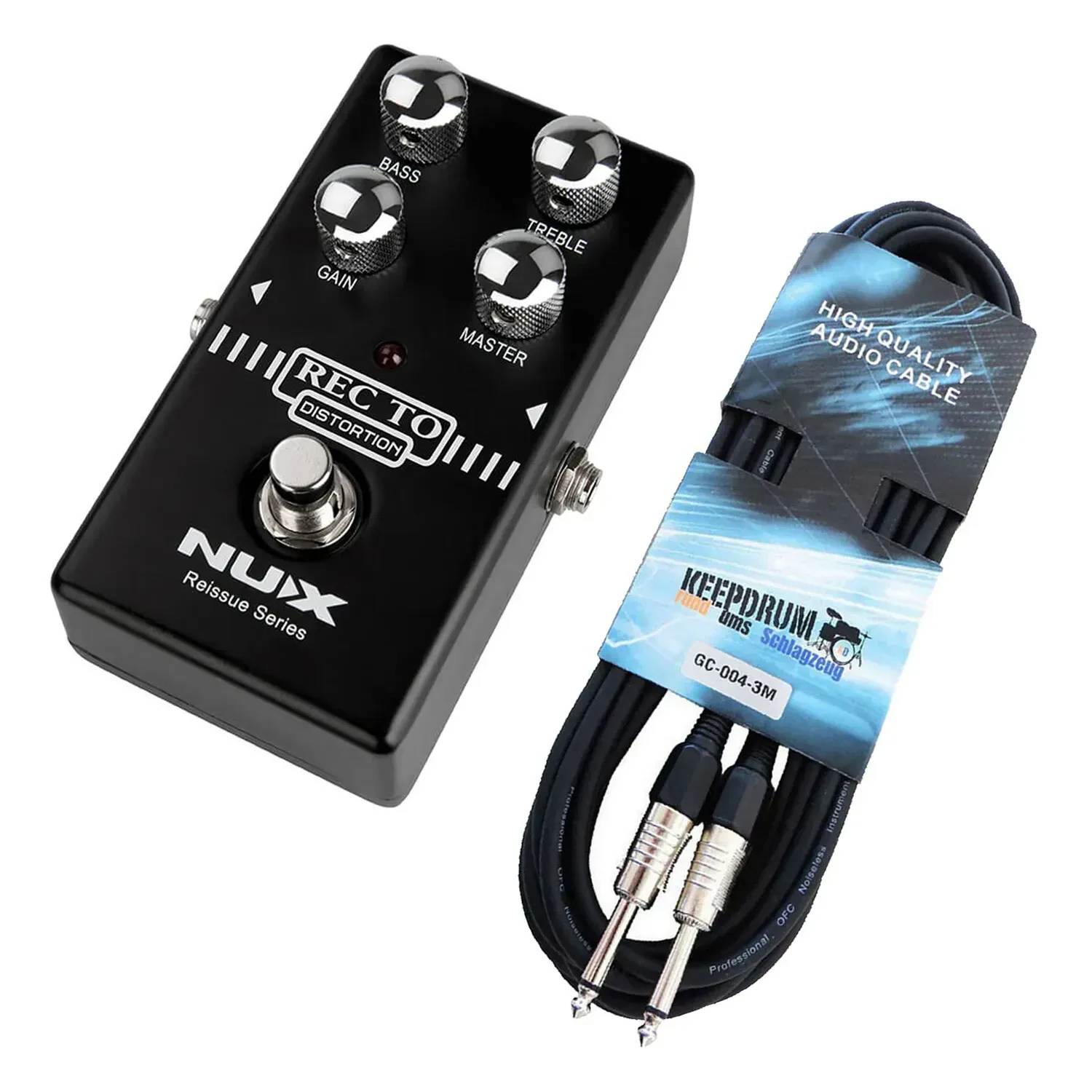 Педаль эффектов для электрогитары Nux Recto Distortion с кабелем