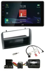 Автомагнитола JVC DAB, Bluetooth, USB для Alfa 147 GT антрацит с поддержкой кнопок на руле и нишей