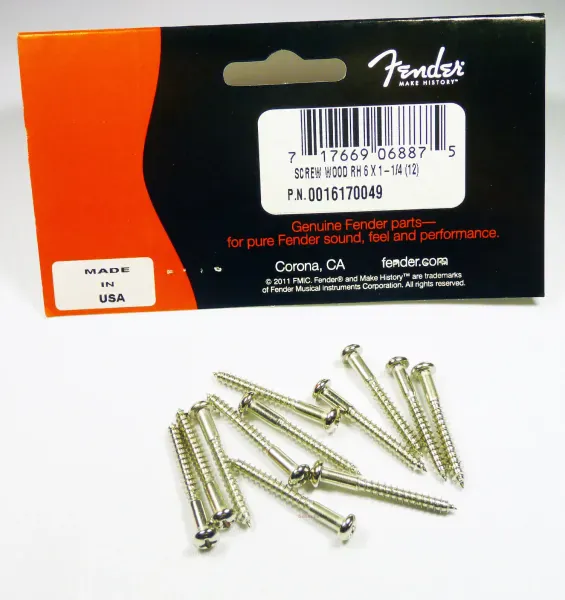 Саморез для электрогитары Fender 001-6170-049 Nickel (12 штук)